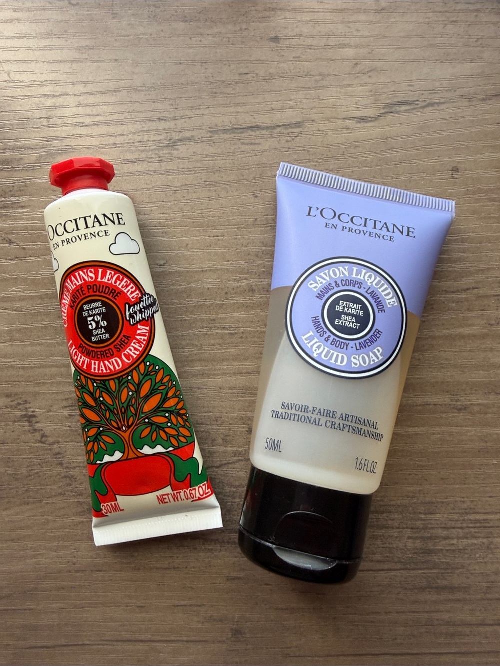 New L'Occitane Lavender Liquid Soap & Powdered Shea Light Hand Cream